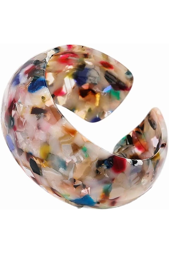 Colorful Lightweight Chunky Thick Acrylic Leopard Print Wrap Bracelets Vintage Acetic Acid Tortoise Shell Wide Open Resin Cuff Bangle Jewelry for Women Teens