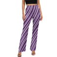 thumbnail image 1 of Colorful Line Casual Pants Womens Multi Striped Print Slim Fit Street Wear Flare Pants Summer Home Printed Trousers, 1 of 2