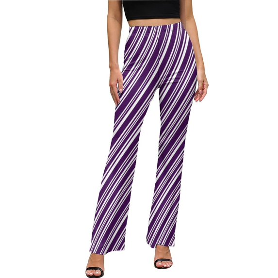 Colorful Line Casual Pants Womens Multi Striped Print Slim Fit Street Wear Flare Pants Summer Home Printed Trousers