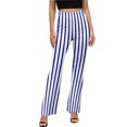 thumbnail image 1 of Colorful Line Casual Pants Womens Multi Striped Print Slim Fit Street Wear Flare Pants Summer Home Printed Trousers, 1 of 2