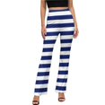 thumbnail image 1 of Colorful Line Casual Pants Womens Multi Striped Print Slim Fit Street Wear Flare Pants Summer Home Printed Trousers, 1 of 2