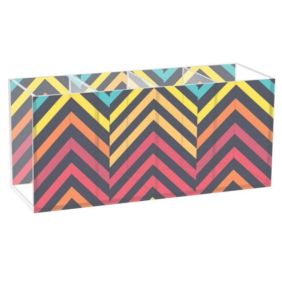 Colorful Line Pencil Pen Cosmetic Holder Cup Makeup Brush Holder Desk Accessories Holder Acrylic Organizer for Office School Home