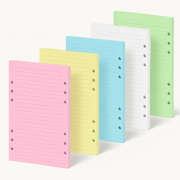 Colorful Lined Filler Paper, 6-Hole Punched