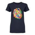 thumbnail image 1 of Colorful Lion Design Shaped T-Shirt Women -Image by Shutterstock, Female Small, 1 of 2