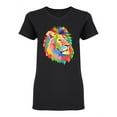 thumbnail image 1 of Colorful Lion Design Shaped T-Shirt Women -Image by Shutterstock, Female XX-Large, 1 of 2
