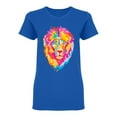 thumbnail image 1 of Colorful Lion Graphic Shaped T-Shirt Women -Image by Shutterstock, Female XX-Large, 1 of 2