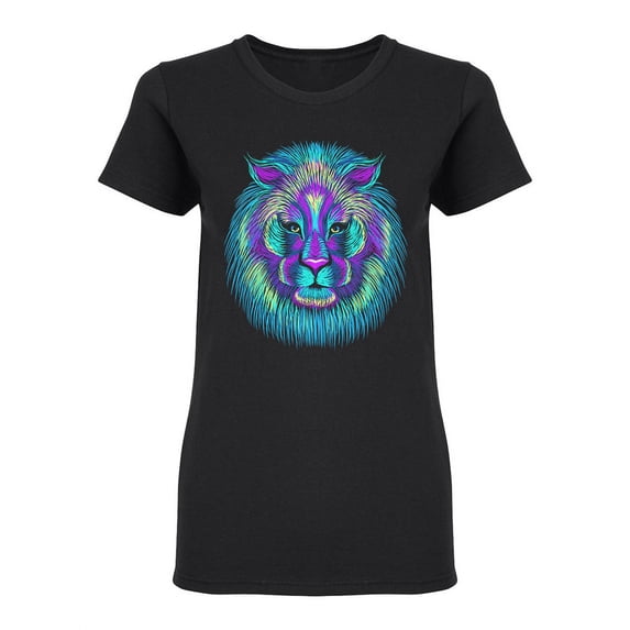 Colorful Lion Head Design Shaped Tee Women's -Image by Shutterstock