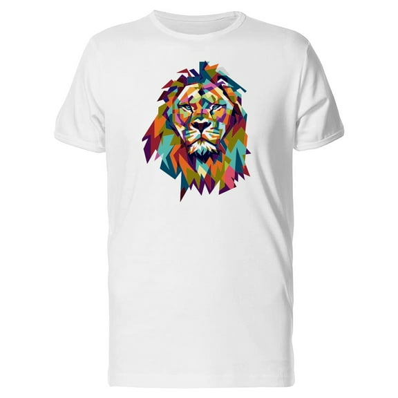 Colorful Lion Head T-Shirt Men -Image by Shutterstock, Male x-Large
