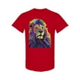 thumbnail image 1 of Colorful Lion Pop Art Graphic T-Shirt Men -Image by Shutterstock, Male Small, 1 of 2