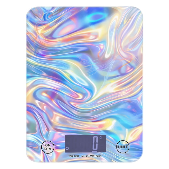 Colorful Liquid Marble Food Scale Multifunction Digital Kitchen Scale 11lb Weight Grams Oz Tempered Glass Decor for Baking Cooking Meal Prep