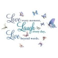 thumbnail image 1 of Colorful Live Laugh Love Art Quotes Wall Decals, Motivational Vinyl Sayings Words with Butterfly Wall Stickers, Removable DIY Wall Decor Sign Mural for Bedroom, Living Room, Home, 1 of 6