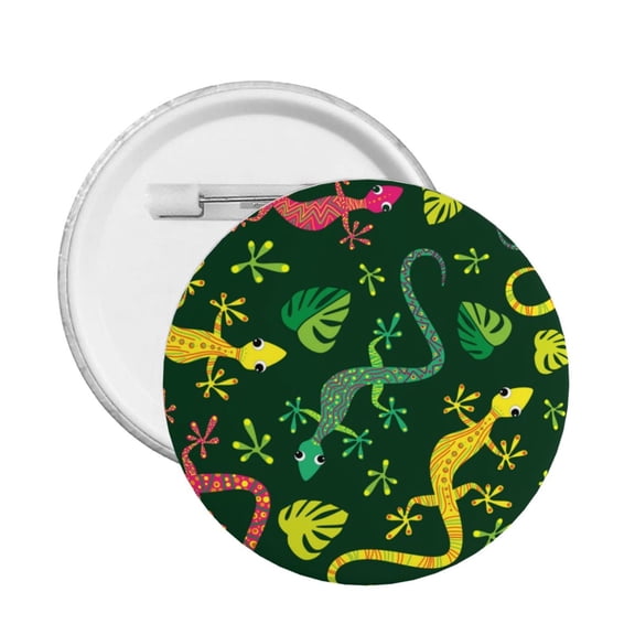 Colorful Lizard Gecko Native Round Button Pin Badge 5PCS Pinback Buttons Lapel Pin for Jacket, Backpack, Hat, Party Favor, Gift