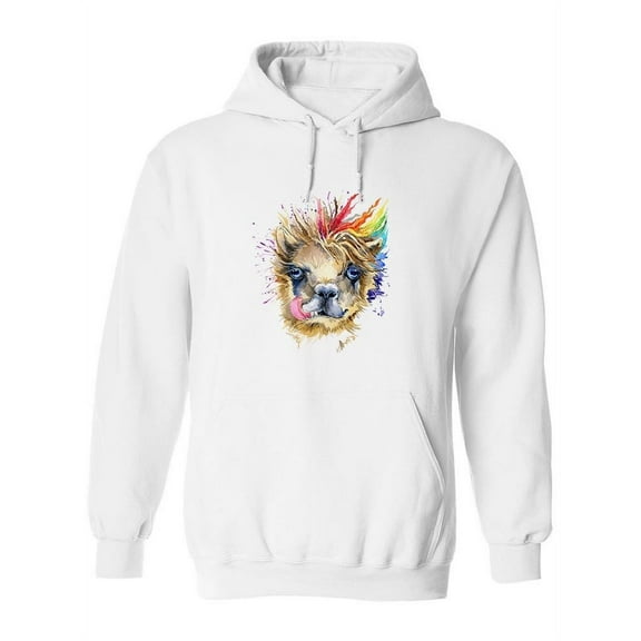 Colorful Llama Design Hoodie Women -Image by Shutterstock, Female Large