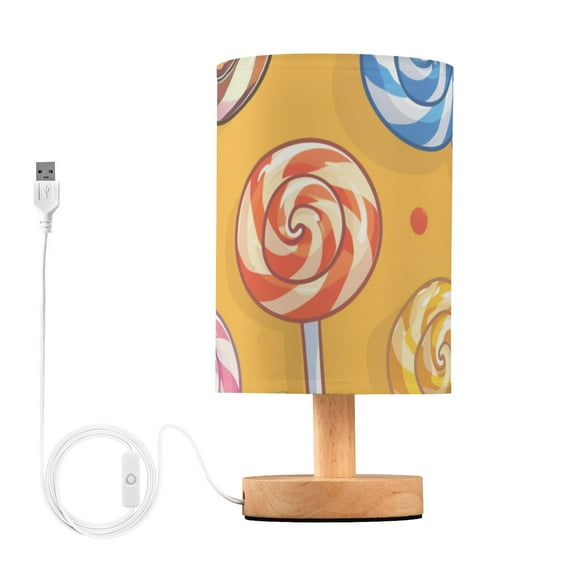 Colorful Lollipop Cartoon Table Lamp with USB Port LED Warm Light Lamp Night Light Home Decor