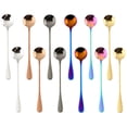 thumbnail image 1 of Colorful Long Handle Spoon, MDEALY 7” Stainless Steel Round Style Mixing Spoon, Coffee Ice Cream Spoon Cocktail Mixing Silverware Spoon Set for 12, 1 of 10