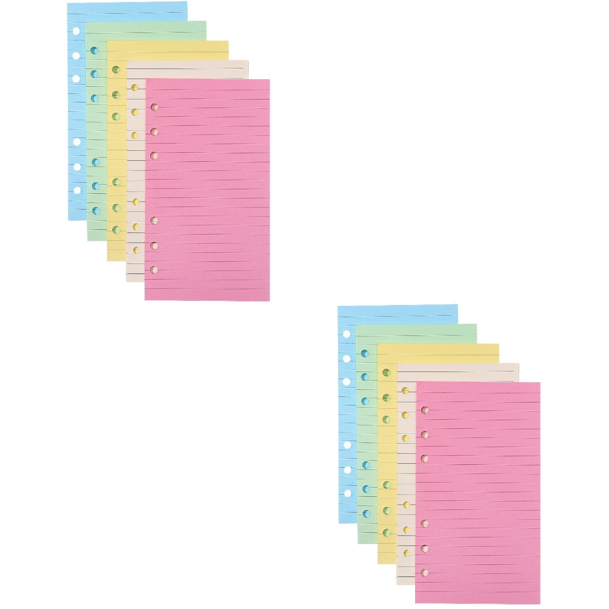 Colorful Loose Leaf Paper 6-Hole Refills Lined Inserts Colored Pocket ...