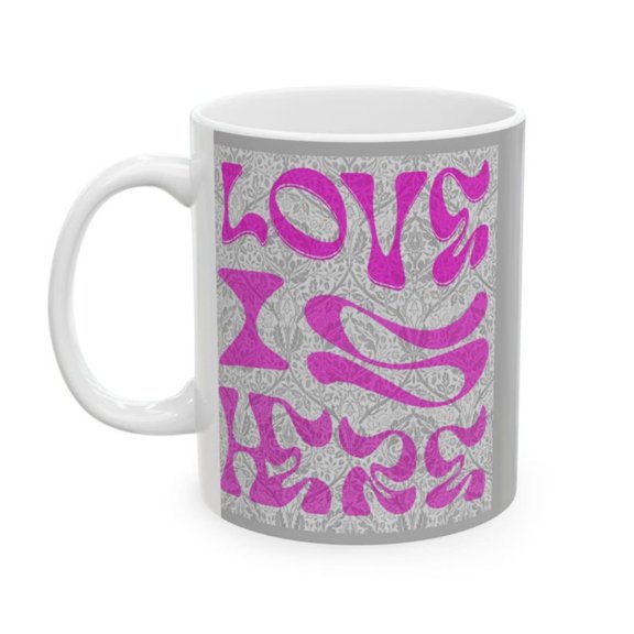 Colorful Love Ceramic Mug Perfect Gift Vaine's Day, Annrsary, Coffee Lover, Unique Home Dr, Gift Her.
