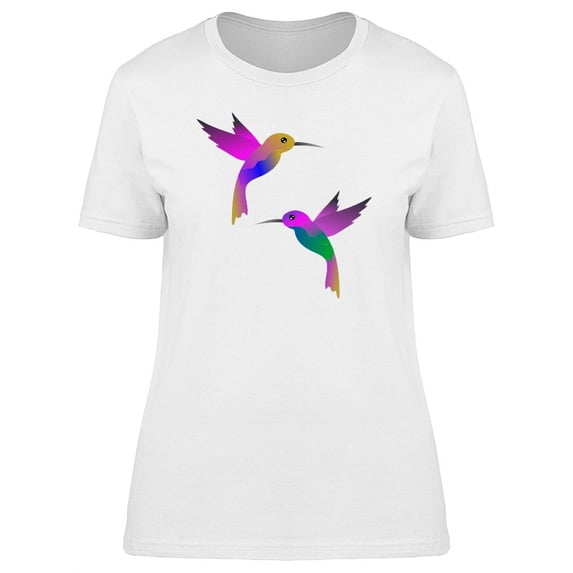 Colorful Love Hummingbirds T-Shirt Women -Image by Shutterstock, Female x-Large