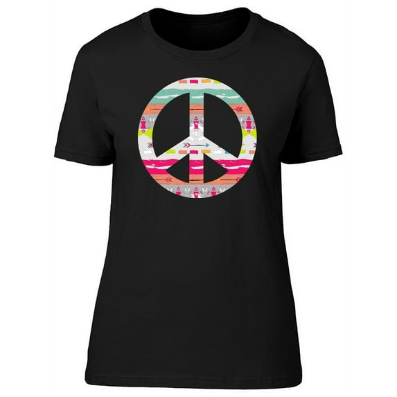 Colorful Love & Peace Hippe Tee Women's -Image by Shutterstock