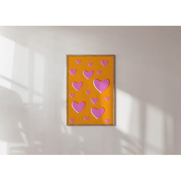 Colorful Love Wall Art, Colorful Heart Shape Art, Colorful Living Room Print, Valentine Art Print Wall Art, Modern Wall Decor, 12x18 UNFRAMED