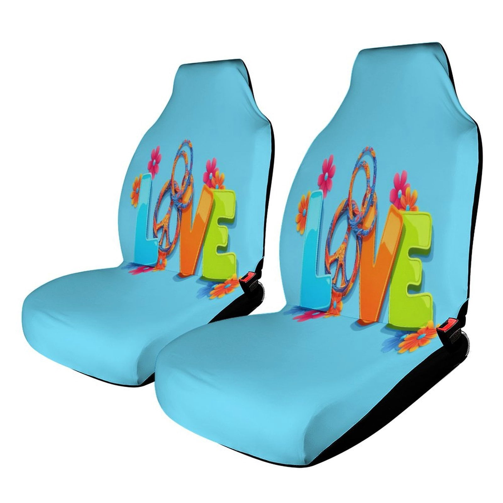 Floral Bounty Black Universal Car Seat Cover With Thickened Back