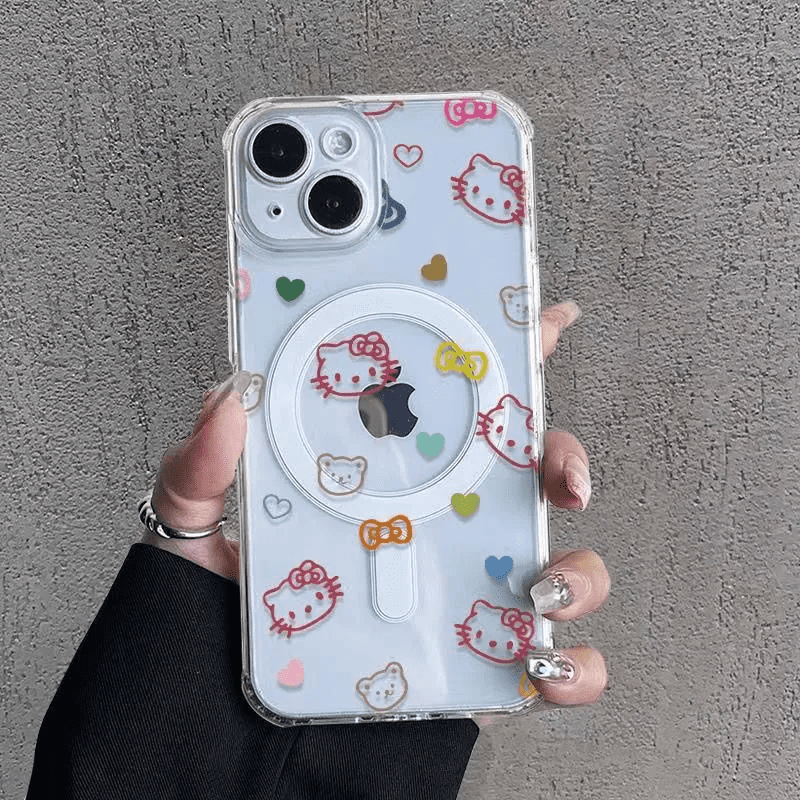 Colorful Lovely Magnetic Bracket Strap Phone Case For iPhone 16 15 14 