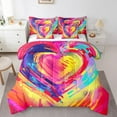 Colorful Loving Heart Comforter Set 7 Piece Bed in a Bag Twin,Gradient