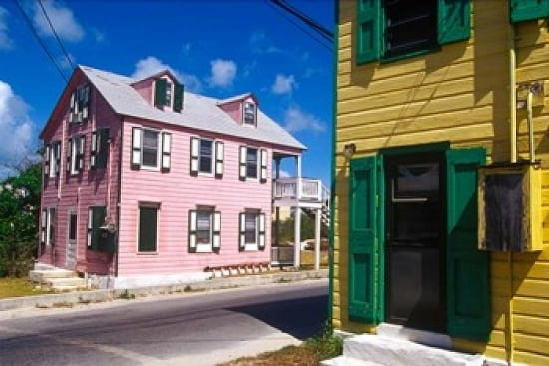 Colorful Loyalist Home Governors Harbour Eleuthera Island Bahamas Canvas Art - Greg Johnston DanitaDelimont (24 x 15)