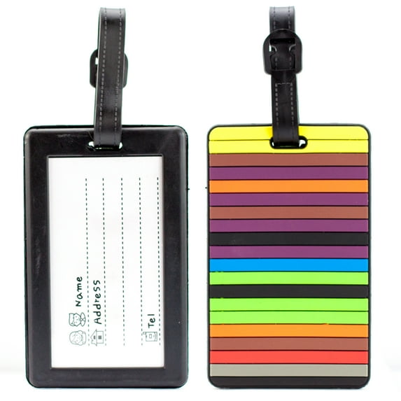 Colorful Luggage Tags/Card Holder/Bag Tags/ID Tags - 2 Set (Colorful Stripes)