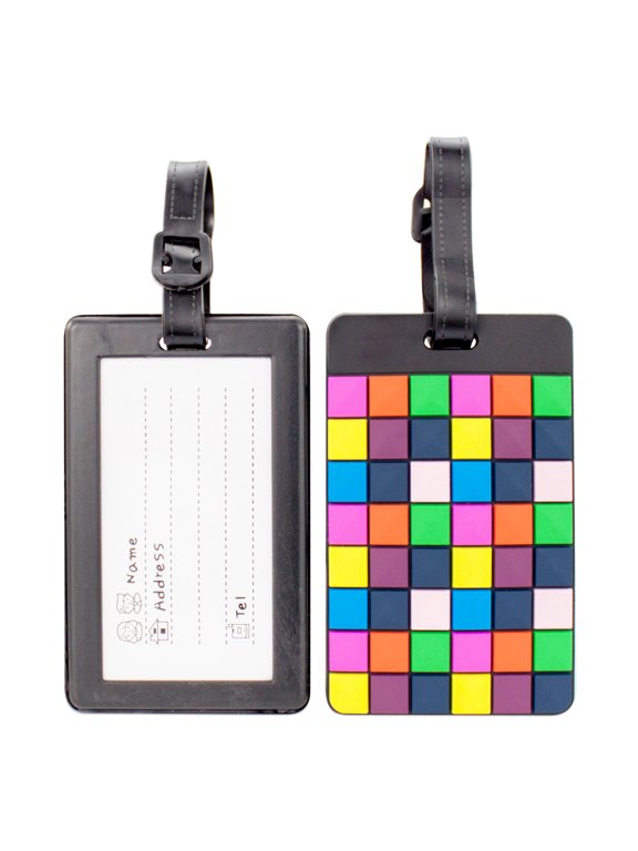 Colorful Luggage Tags/Card Holder/Bag Tags/ID Tags - 2 Set (Disco Floor)