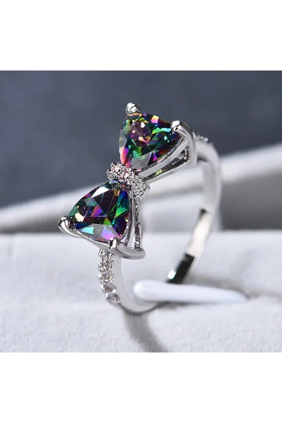 New Colorful Luxury Princess Square Women's Ring Bright Cubic Zirconia Wedding Anniversary Party Personalized Jewelry