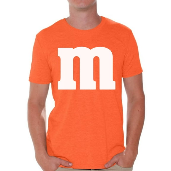 Colorful M Halloween Shirt for Men Candy Outfit Halloween Tee Clothing