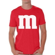 Colorful M Halloween Shirt for Men Candy Outfit Halloween Tee Clothing