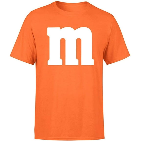 Letter M Halloween Costumes T-Shirt Funny Cool Graphic Tee Idea for Men Men Small Orange
