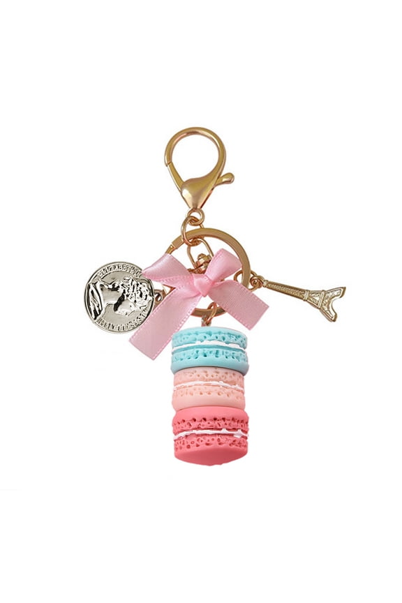 Colorful Macaron Effiel Tower Charm Keychain Cute Pendant Ornament Car Keyring for Purse Bag Backpack Handbag Key Holder