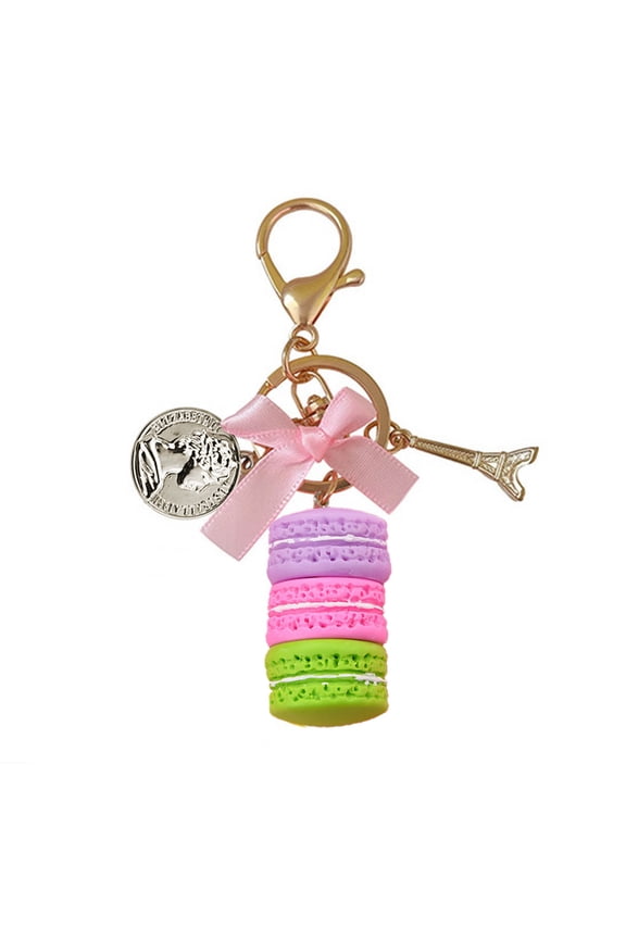 Colorful Macaron Effiel Tower Charm Keychain Cute Pendant Ornament Car Keyring for Purse Bag Backpack Handbag Key Holder