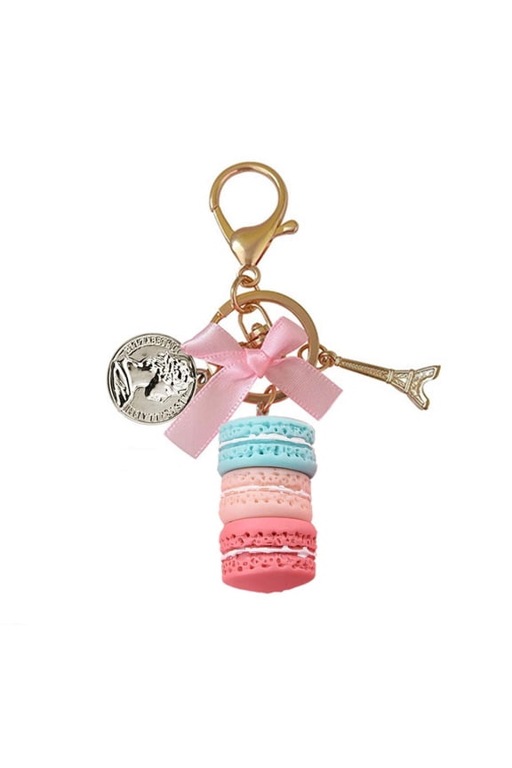 Colorful Macaron Effiel Tower Charm Keychain Pendant Ornament Car Keyring for Purse Bag Backpack Handbag Holder