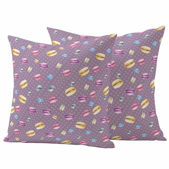 Colorful Macarons Outdoor Waterproof Pillow Covers, French Cake Polka ...
