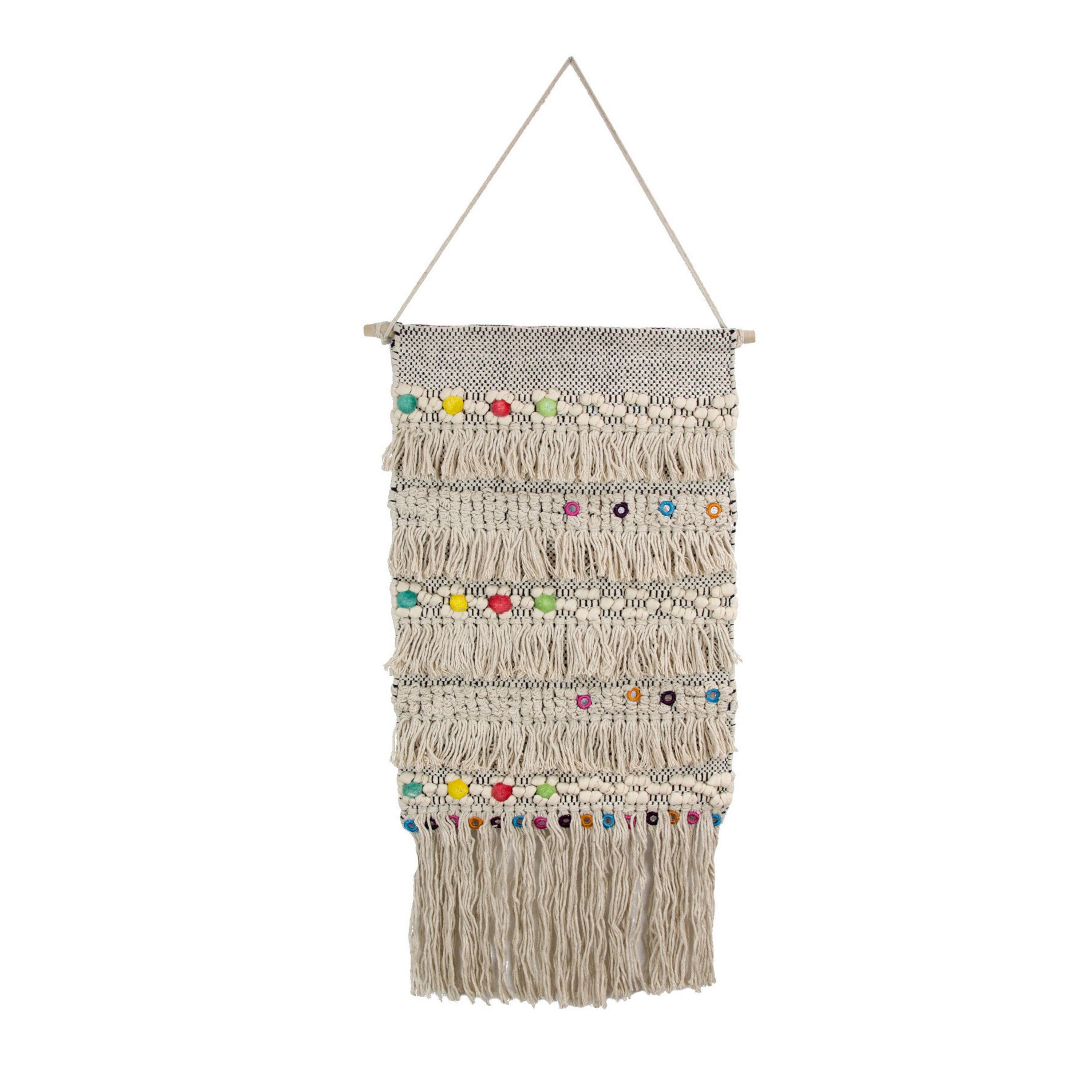 Handmade Multicolor Cotton Macrame Wall Hanging Decor