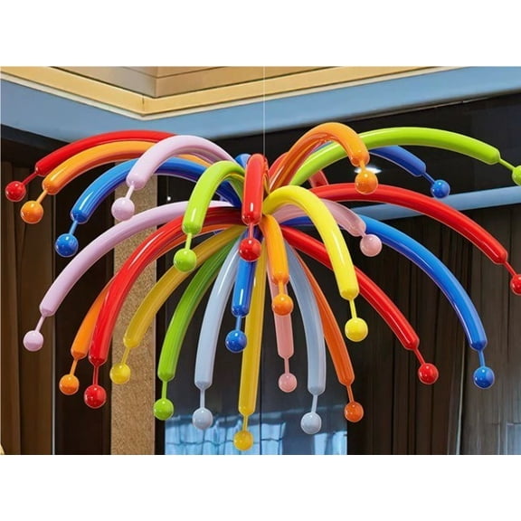 Colorful Magic Balloons Set - Long Fireworks Balloons for Classroom Decoration and Birthday Parties