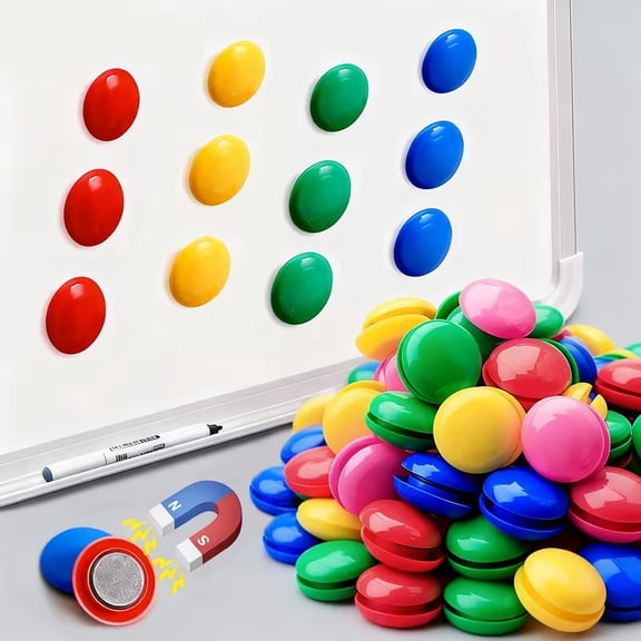 Colorful Magnetic Push Pins - Strong Hold for Whiteboards, Fridges, and Office Use - 16/32/48pcs Set