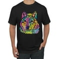 thumbnail image 1 of Colorful Majestic Neon Atric Wolf | Dean Russo Art Animal Lover Men's T-Shirt, Black, S, 1 of 5