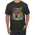 thumbnail image 1 of Colorful Majestic Neon Atric Wolf | Dean Russo Art Animal Lover Men's T-Shirt, Forest Green, 5XL, 1 of 5
