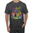 thumbnail image 1 of Colorful Majestic Neon Atric Wolf | Dean Russo Art Animal Lover Men's T-Shirt, Heather Black, 5XL, 1 of 5