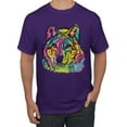 thumbnail image 1 of Colorful Majestic Neon Atric Wolf | Dean Russo Art Animal Lover Men's T-Shirt, Purple, 4XL, 1 of 5