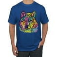 thumbnail image 1 of Colorful Majestic Neon Atric Wolf | Dean Russo Art Animal Lover Men's T-Shirt, Royal, S, 1 of 5