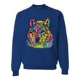 thumbnail image 1 of Colorful Majestic Neon Atric Wolf | Dean Russo Art Animal Lover Unisex Crewneck Sweatshirt, Royal, L, 1 of 5