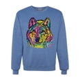 thumbnail image 1 of Colorful Majestic Neon Atric Wolf | Dean Russo Art Animal Lover Unisex Crewneck Sweatshirt, Vintage Heather Blue, M, 1 of 5