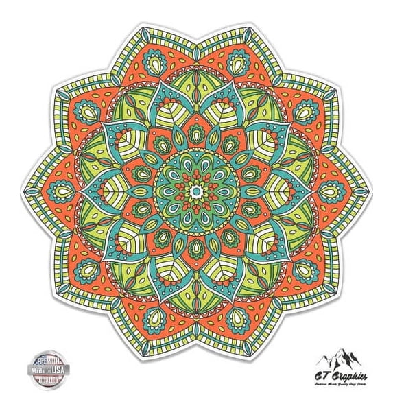 Colorful Mandala - 12" Vinyl Sticker Waterproof Decal