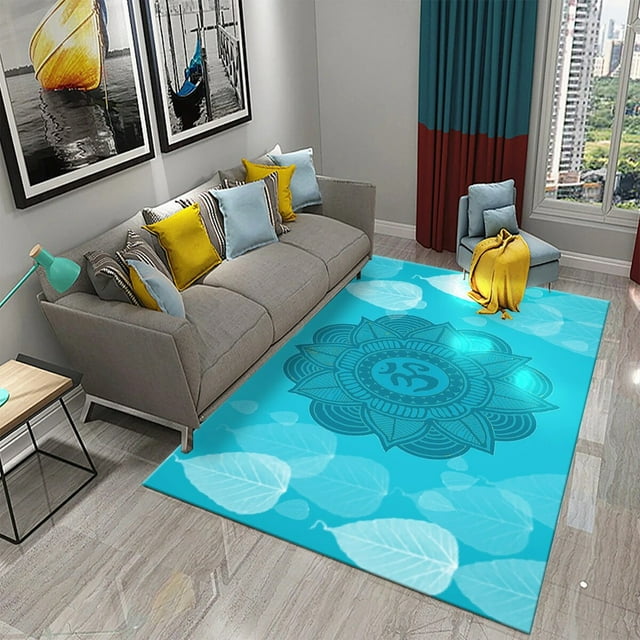 Colorful Mandala Carpet Mysterious Psychedelic Floral Rugs for Living